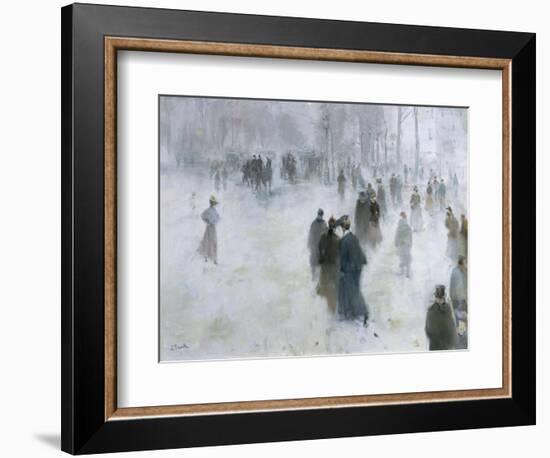 A Walk in the Snow-Lucien Frank-Framed Giclee Print