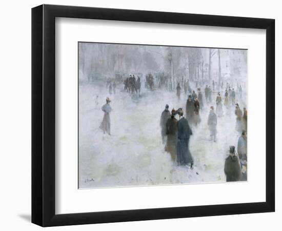 A Walk in the Snow-Lucien Frank-Framed Giclee Print