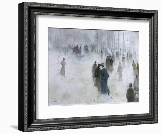 A Walk in the Snow-Lucien Frank-Framed Giclee Print