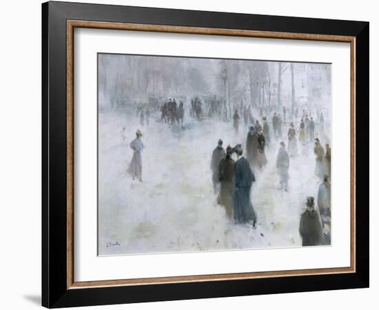 A Walk in the Snow-Lucien Frank-Framed Giclee Print