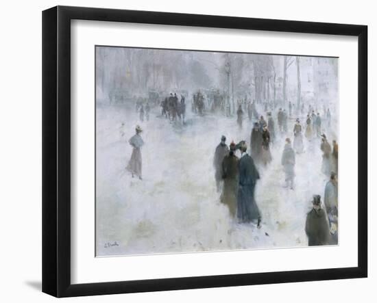 A Walk in the Snow-Lucien Frank-Framed Giclee Print