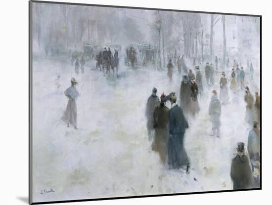 A Walk in the Snow-Lucien Frank-Mounted Giclee Print