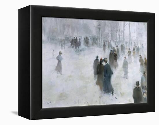 A Walk in the Snow-Lucien Frank-Framed Premier Image Canvas