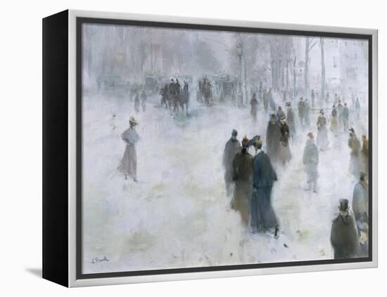 A Walk in the Snow-Lucien Frank-Framed Premier Image Canvas