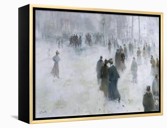 A Walk in the Snow-Lucien Frank-Framed Premier Image Canvas