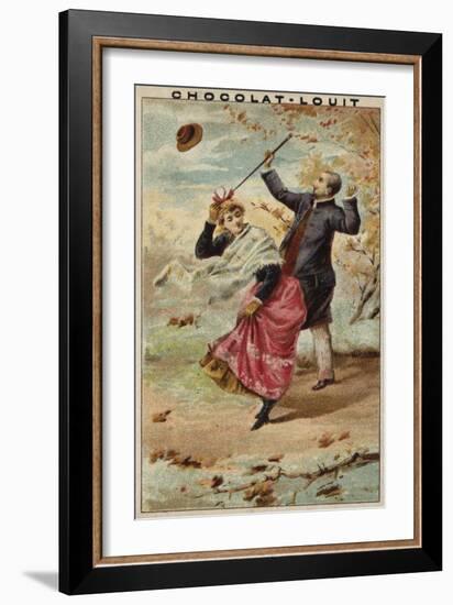 A Walk on a Windy Day-null-Framed Giclee Print