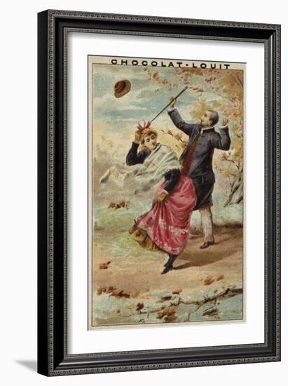 A Walk on a Windy Day-null-Framed Giclee Print