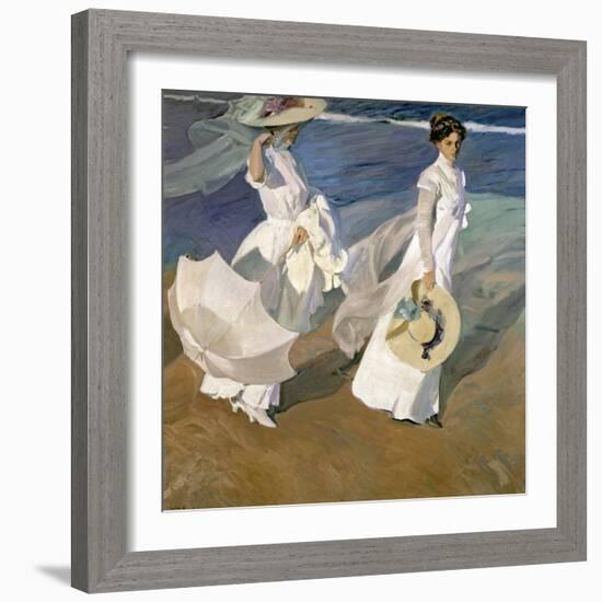 A Walk on the Beach, 1909-Joaqu?n Sorolla y Bastida-Framed Giclee Print