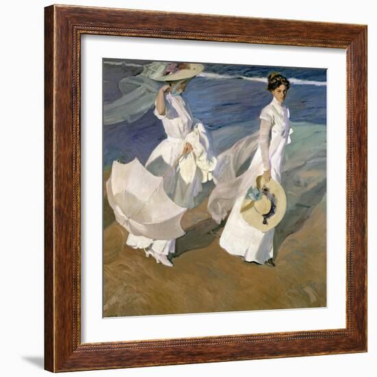 A Walk on the Beach, 1909-Joaqu?n Sorolla y Bastida-Framed Giclee Print