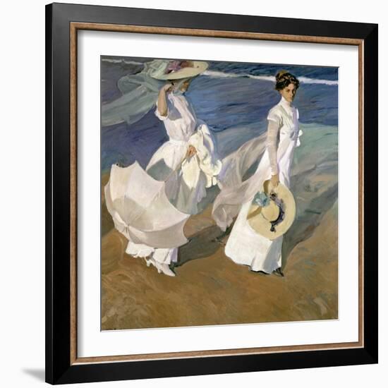 A Walk on the Beach, 1909-Joaqu?n Sorolla y Bastida-Framed Giclee Print