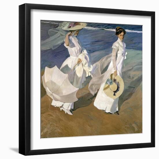 A Walk on the Beach, 1909-Joaqu?n Sorolla y Bastida-Framed Giclee Print