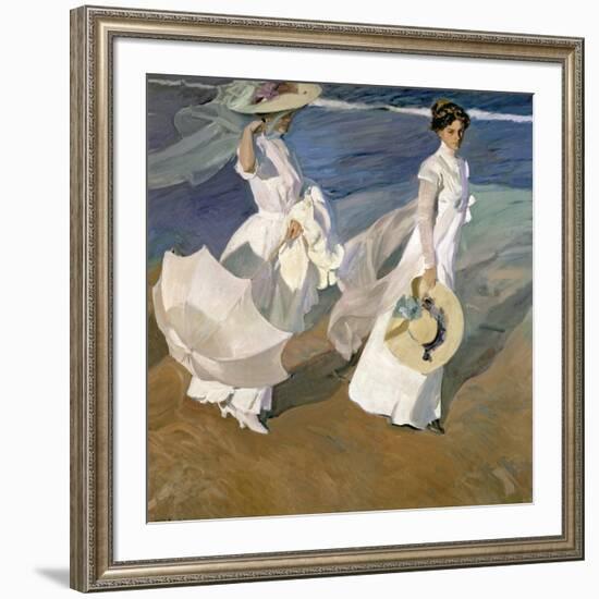 A Walk on the Beach, 1909-Joaqu?n Sorolla y Bastida-Framed Giclee Print