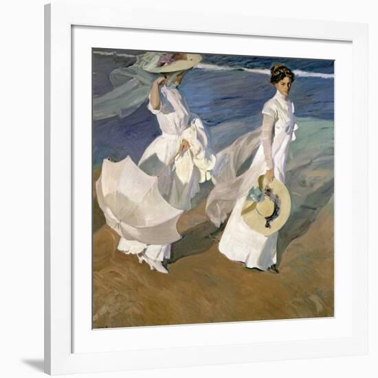 A Walk on the Beach, 1909-Joaqu?n Sorolla y Bastida-Framed Giclee Print