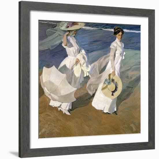 A Walk on the Beach, 1909-Joaqu?n Sorolla y Bastida-Framed Giclee Print