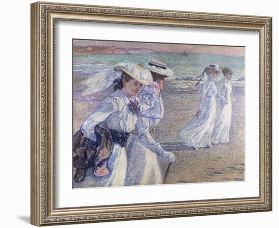 A Walk on the Beach-Theo van Rysselberghe-Framed Giclee Print