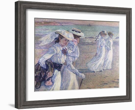 A Walk on the Beach-Theo van Rysselberghe-Framed Giclee Print