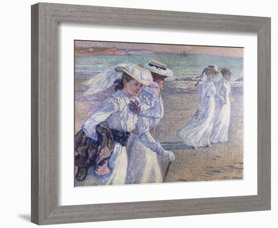 A Walk on the Beach-Theo van Rysselberghe-Framed Giclee Print