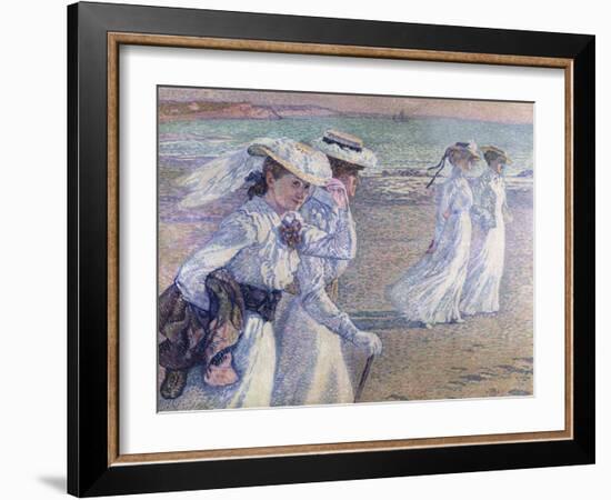 A Walk on the Beach-Theo van Rysselberghe-Framed Giclee Print