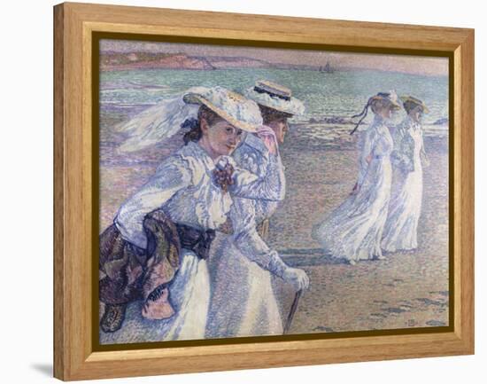 A Walk on the Beach-Theo van Rysselberghe-Framed Premier Image Canvas