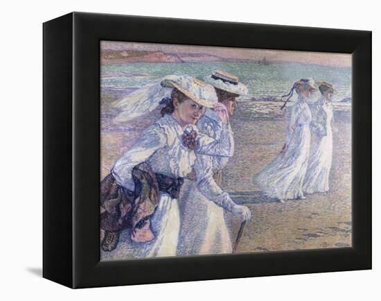 A Walk on the Beach-Theo van Rysselberghe-Framed Premier Image Canvas