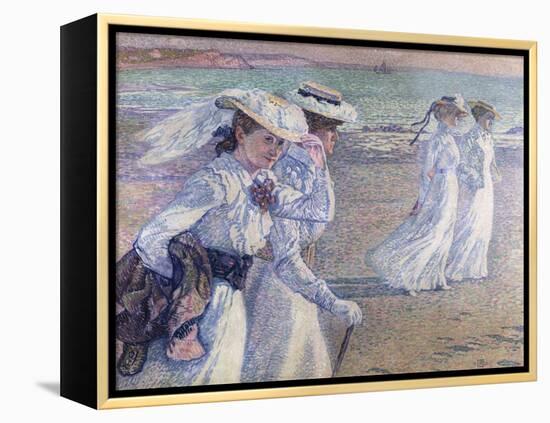 A Walk on the Beach-Theo van Rysselberghe-Framed Premier Image Canvas