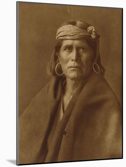 A Walpi Man, Hopi, 1906-Edward S. Curtis-Mounted Giclee Print