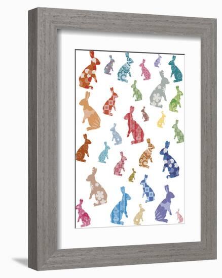 A Warren of Rabbits-Clara Wells-Framed Giclee Print