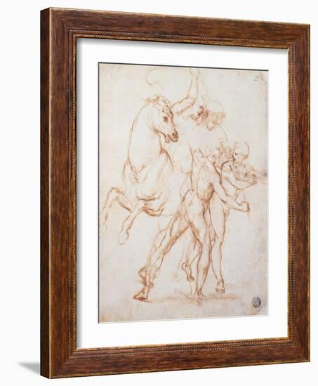 A Warrior Riding a Horse and Fighting Against Two Nude Standing Figures-Sanzio Raffaello-Framed Giclee Print