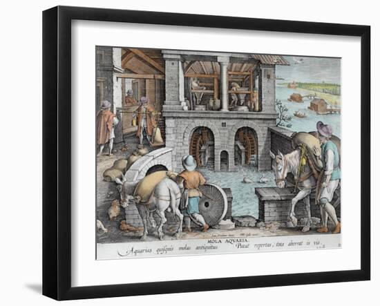 A Water Mill, plate 11 from 'Nova Reperta'-Jan van der Straet-Framed Giclee Print