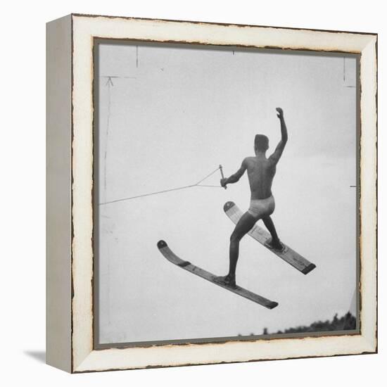 a Water Skier Performing in the National Water Skiing Championship-Ralph Morse-Framed Premier Image Canvas