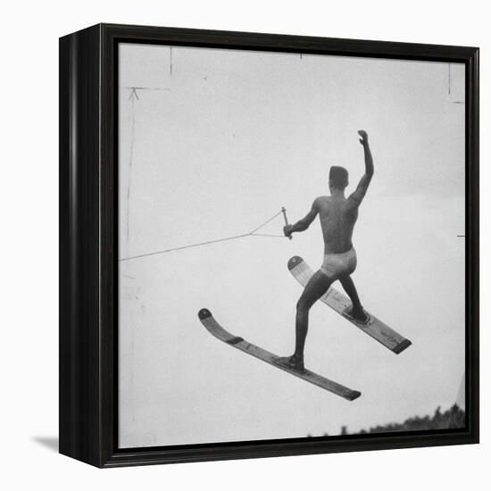 a Water Skier Performing in the National Water Skiing Championship-Ralph Morse-Framed Premier Image Canvas