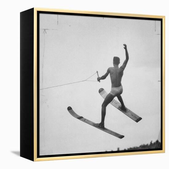 a Water Skier Performing in the National Water Skiing Championship-Ralph Morse-Framed Premier Image Canvas