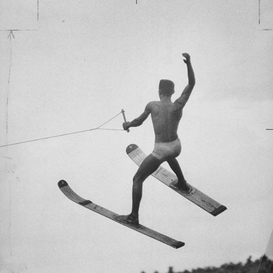 a Water Skier Performing in the National Water Skiing Championship-Ralph Morse-Framed Photographic Print