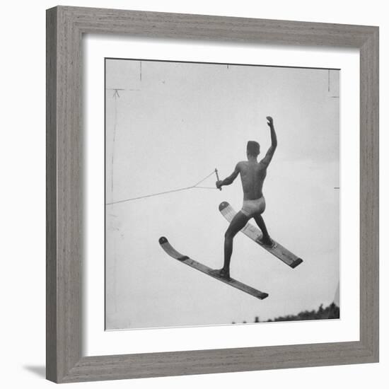 a Water Skier Performing in the National Water Skiing Championship-Ralph Morse-Framed Photographic Print