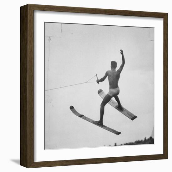 a Water Skier Performing in the National Water Skiing Championship-Ralph Morse-Framed Photographic Print