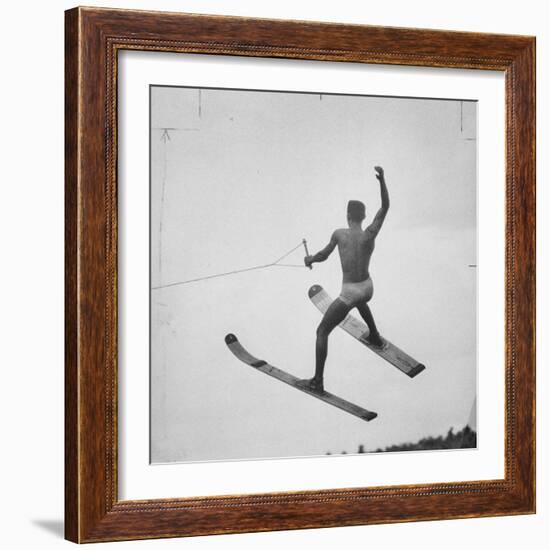 a Water Skier Performing in the National Water Skiing Championship-Ralph Morse-Framed Photographic Print