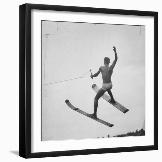 a Water Skier Performing in the National Water Skiing Championship-Ralph Morse-Framed Photographic Print