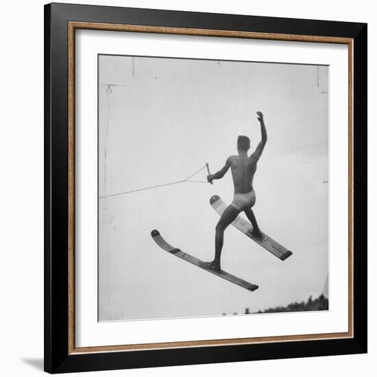 a Water Skier Performing in the National Water Skiing Championship-Ralph Morse-Framed Photographic Print