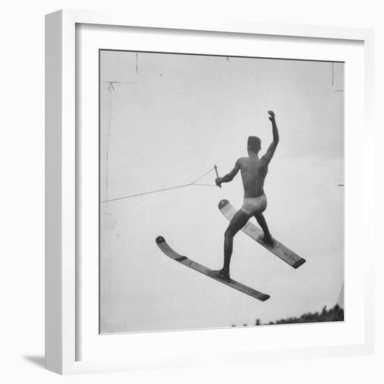a Water Skier Performing in the National Water Skiing Championship-Ralph Morse-Framed Photographic Print