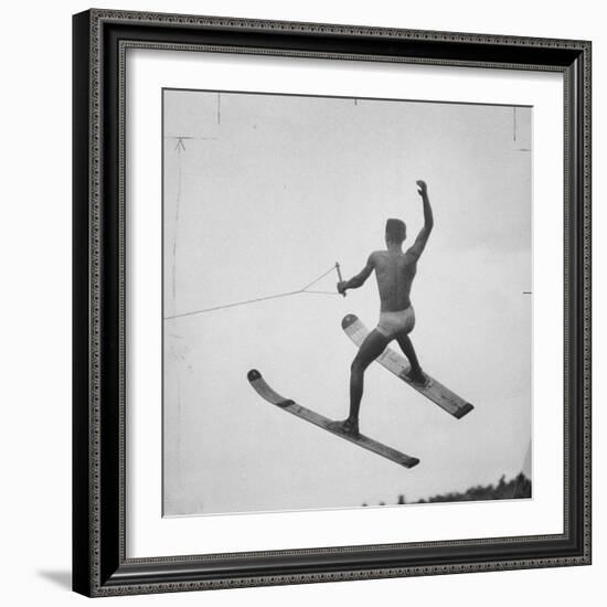 a Water Skier Performing in the National Water Skiing Championship-Ralph Morse-Framed Photographic Print