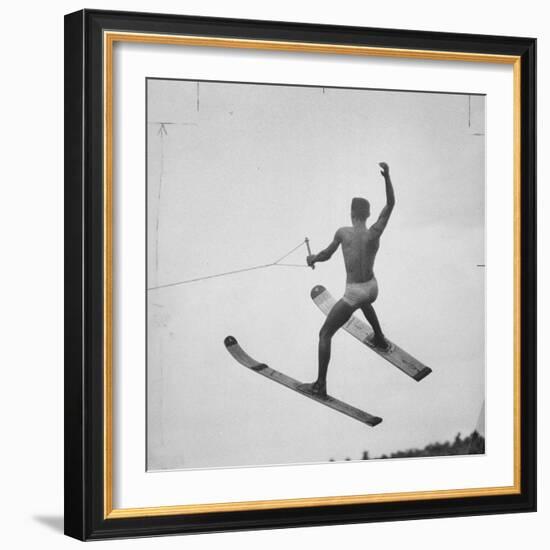 a Water Skier Performing in the National Water Skiing Championship-Ralph Morse-Framed Photographic Print