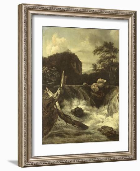 A Waterfall (Cascade)-Jan van Kessel-Framed Art Print