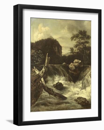 A Waterfall (Cascade)-Jan van Kessel-Framed Art Print