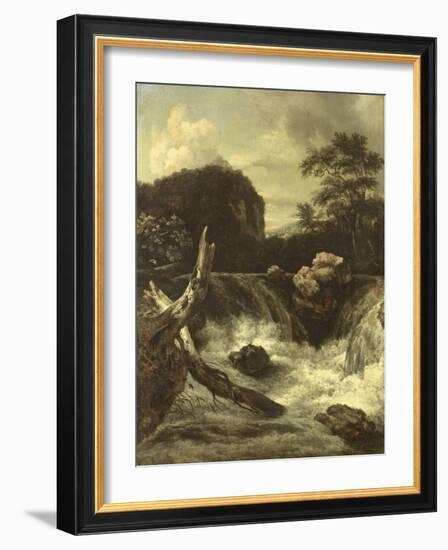 A Waterfall (Cascade)-Jan van Kessel-Framed Art Print