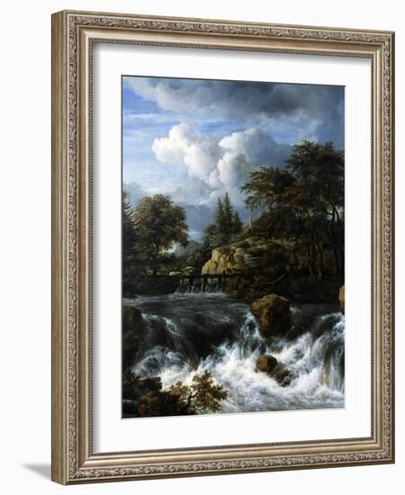 A Waterfall in a Rocky Landscape, 1660-70-Jacob van Ruisdael-Framed Giclee Print