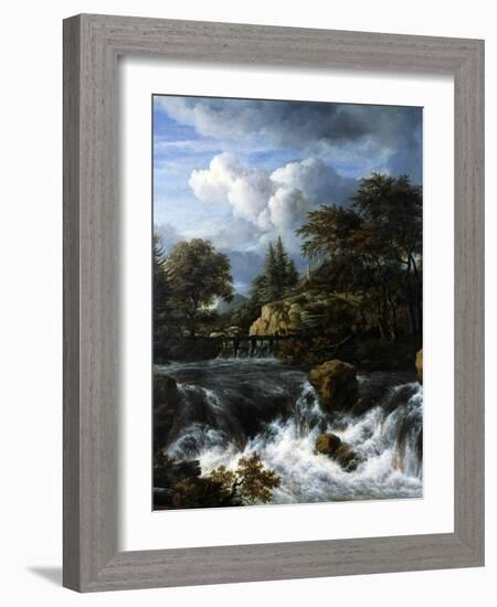 A Waterfall in a Rocky Landscape, 1660-70-Jacob van Ruisdael-Framed Giclee Print