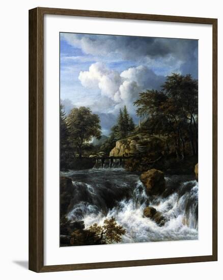 A Waterfall in a Rocky Landscape, 1660-70-Jacob van Ruisdael-Framed Giclee Print