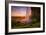 A Waterfall In Iceland With Colorful Skies, During The Midnight Sun-Joe Azure-Framed Photographic Print