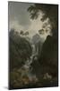 A Waterfall with Bathers, C.1800-17-Julius Caesar Ibbetson-Mounted Giclee Print