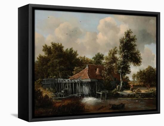 A Watermill, Ca 1665-Meindert Hobbema-Framed Premier Image Canvas